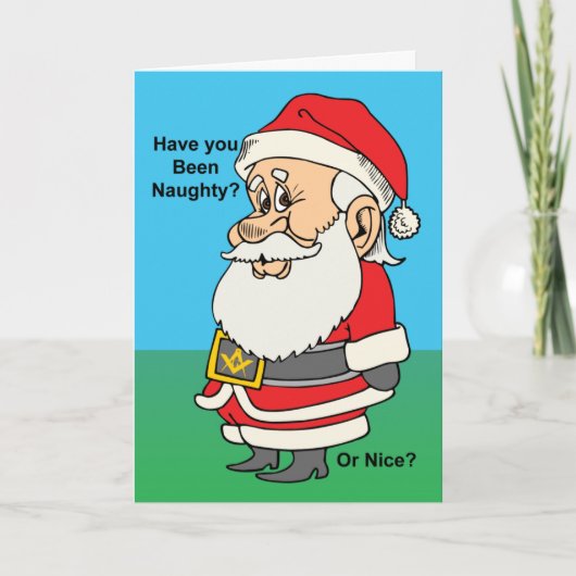 Naughty of Nice Mason Feestdagen Kaart (Voorkant)