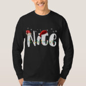 Naughty of Nice Matking Kerstlight Couples T-shirt (Voorkant)