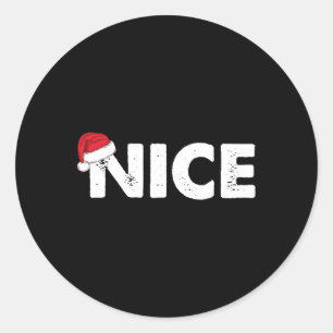Naughty of Nice overeenkomend kerstfeest Ronde Sticker