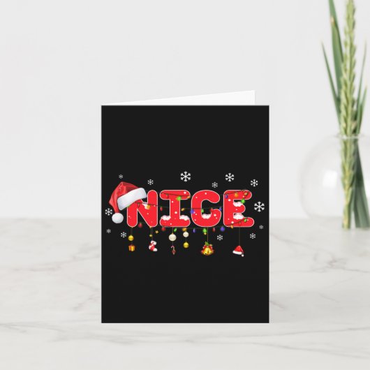 Naughty of Nice overeenkomend kerstparen kostuum Kaart (Voorkant)