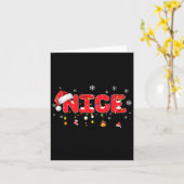 Naughty of Nice overeenkomend kerstparen kostuum Kaart (Gele Bloem)