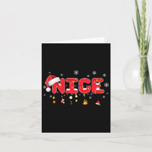 Naughty of Nice overeenkomend kerstparen kostuum Kaart