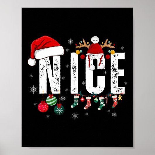 Naughty of Nice overeenkomend kerstparen kostuum Poster (Voorkant)