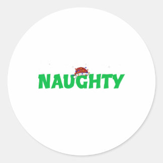 Naughty of Nice overeenkomend kerstparen kostuum Ronde Sticker