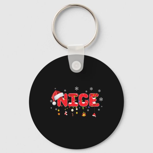 Naughty of Nice overeenkomend kerstparen kostuum Sleutelhanger (Voorkant)