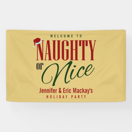 Naughty of Nice Party Spandoek (Horizontaal)