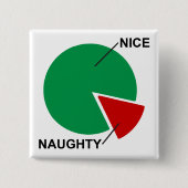 Naughty of Nice Pie Chart grappige kerstknop Vierkante Button 5,1 Cm (Voorkant)