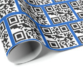 Naughty of Nice QR Codes on Blue Cadeaupapier (Rol Hoek)