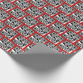 Naughty- of Nice QR-codes op rood Cadeaupapier (Hoek)