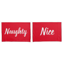 Naughty of Nice Red and White Kussenslopen