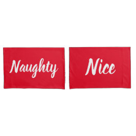 Naughty of Nice Red and White Kussenslopen