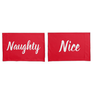Naughty of Nice Red and White Kussenslopen