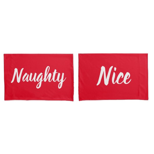 Naughty of Nice Red and White Kussenslopen (Voorkant-Set)