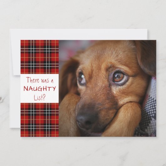 Naughty of Nice Red Pset Custom Greeting Feestdagenkaart (Voorkant)