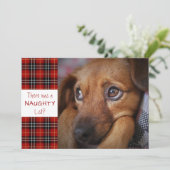 Naughty of Nice Red Pset Custom Greeting Feestdagenkaart (Staand voorkant)