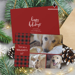 Naughty of Nice Red Pset PRETTIGE FEESTDAGEN 3 Fot Feestdagenkaart