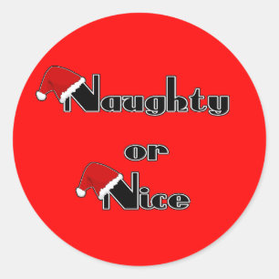Naughty of Nice Ronde Sticker