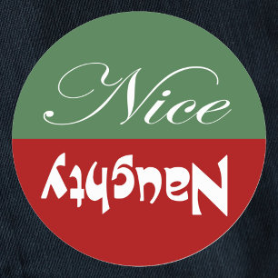Naughty of Nice Ronde Sticker