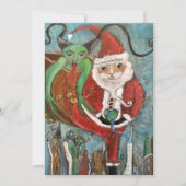 Naughty of Nice Santa and Krampus Art Holiday Card Feestdagenkaart (Voorkant)