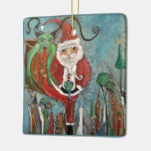 Naughty of Nice Santa and Krampus Art Keramisch Ornament (Links)
