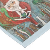 Naughty of Nice Santa and Krampus Art Table Runner Korte Tafelloper (Hoek)