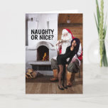 NAUGHTY OF NICE? SANTA CHRISTMAS KAARTEN VOOR HAAR<br><div class="desc">NAUGHTY OF NICE? CHRISTMAS KAART VOOR HAAR.</div>