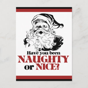 Naughty of Nice Santa Feestdagenkaart
