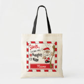 Naughty of Nice Santa Gift Bag | DIY-naam Tote Bag (Voorkant)