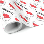 Naughty of Nice Santa Hat Cadeaupapier (Rol Hoek)