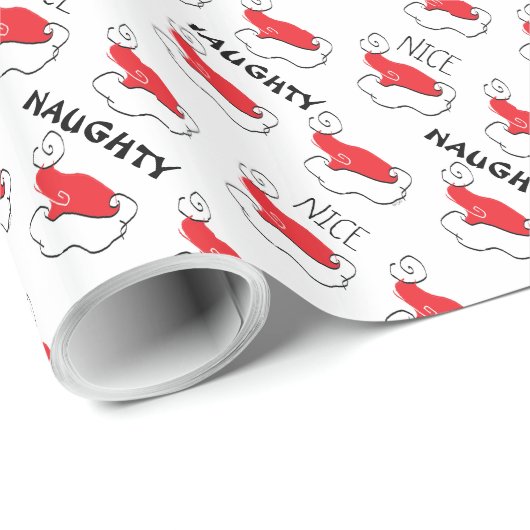 Naughty of Nice Santa Hat Cadeaupapier (Rol Hoek)
