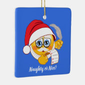 Naughty of Nice Santa List Emoji Ornament (Rechts)