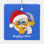 Naughty of Nice Santa List Emoji Ornament (Achterkant)