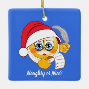Naughty of Nice Santa List Emoji Ornament