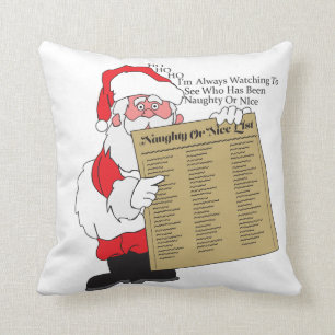 Naughty of Nice Santa's list Pillow Kussen