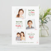 Naughty of Nice Sibling Funny Kerstmis Kaart (Staand voorkant)