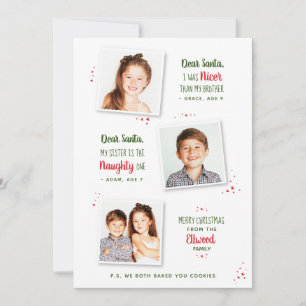 Naughty of Nice Sibling Funny Kerstmis Kaart
