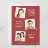 Naughty of Nice Sibling Funny Kerstmis Kaart (Voorkant)