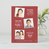 Naughty of Nice Sibling Funny Kerstmis Kaart (Staand voorkant)