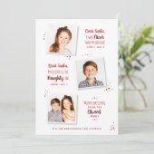 Naughty of Nice Sibling Funny Kerstmis Kaart (Staand voorkant)