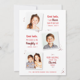 Naughty of Nice Sibling Funny Kerstmis Kaart