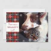 Naughty of Nice Snowflake Red Pset Your Greeting Feestdagenkaart (Voorkant)