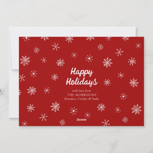 Naughty of Nice Snowflake Red Pset Your Greeting Feestdagenkaart (Achterkant)