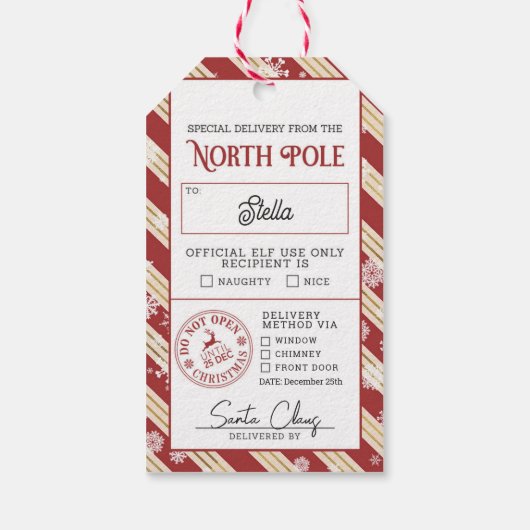 Naughty of Nice Special Delivery Cadeaulabel (Achterkant)