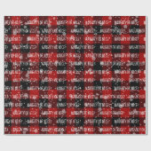 NAUGHTY- OF NICE-tekst en sneeuwvlokken Cadeaupapier (Vlak)