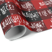 NAUGHTY- OF NICE-tekst en sneeuwvlokken Cadeaupapier (Rol Hoek)