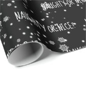 NAUGHTY- OF NICE-tekst in Snowflakes die papier ov (Rol Hoek)