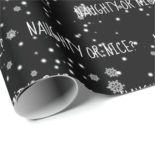 NAUGHTY- OF NICE-tekst in Snowflakes die papier ov (Rol Hoek)