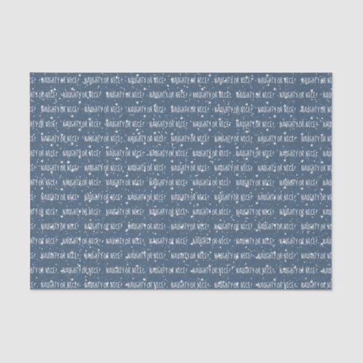 NAUGHTY- OF NICE-tekst op sterren en sneeuw Tissuepapier (Voorkant)