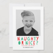 Naughty of Nice | Vakantieknopkaart Feestdagenkaart (Voorkant)