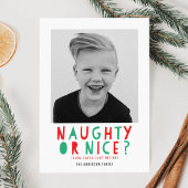 Naughty of Nice | Vakantieknopkaart Feestdagenkaart